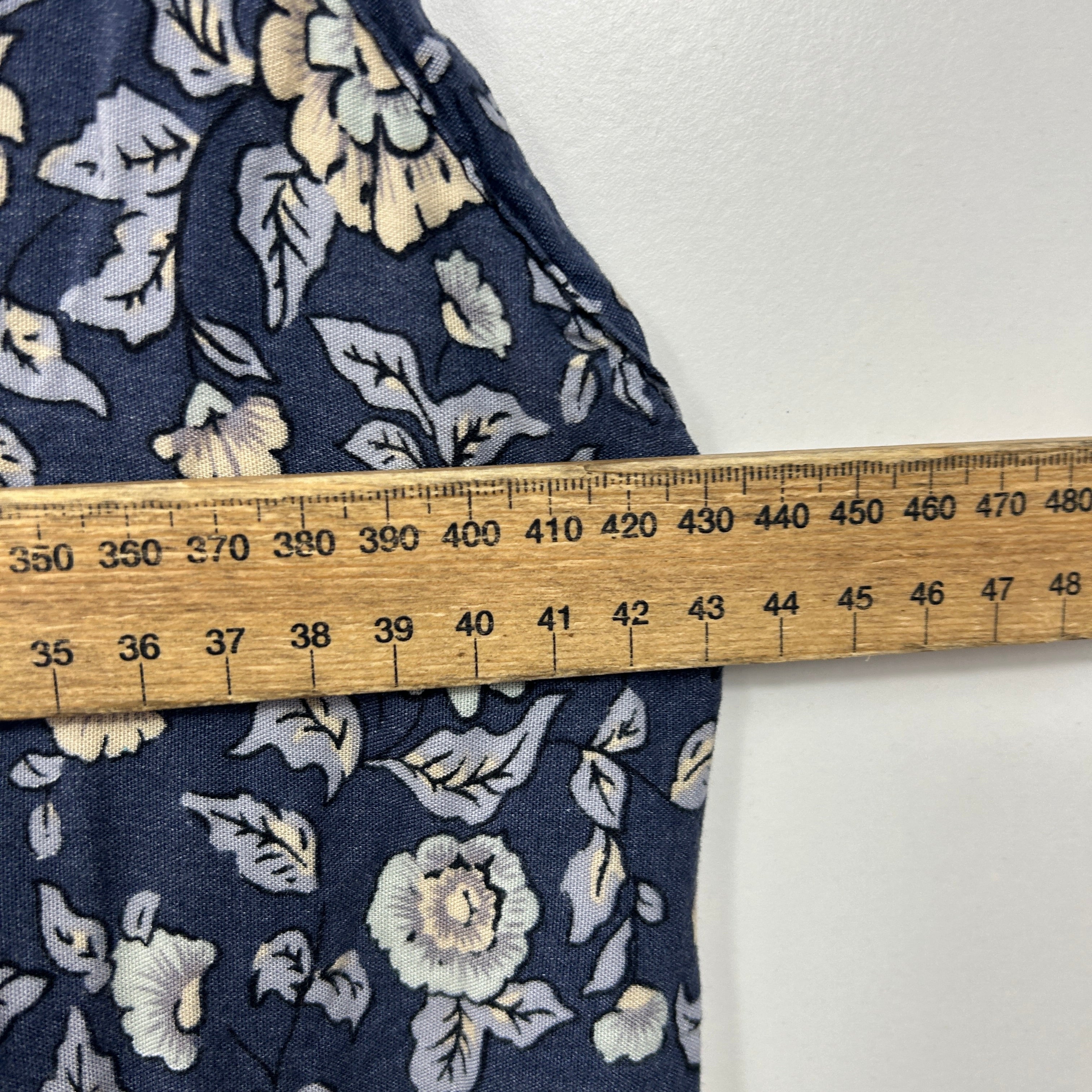 Boho Navy & Blue Floral Print Slip Dress - One Size - Image 6