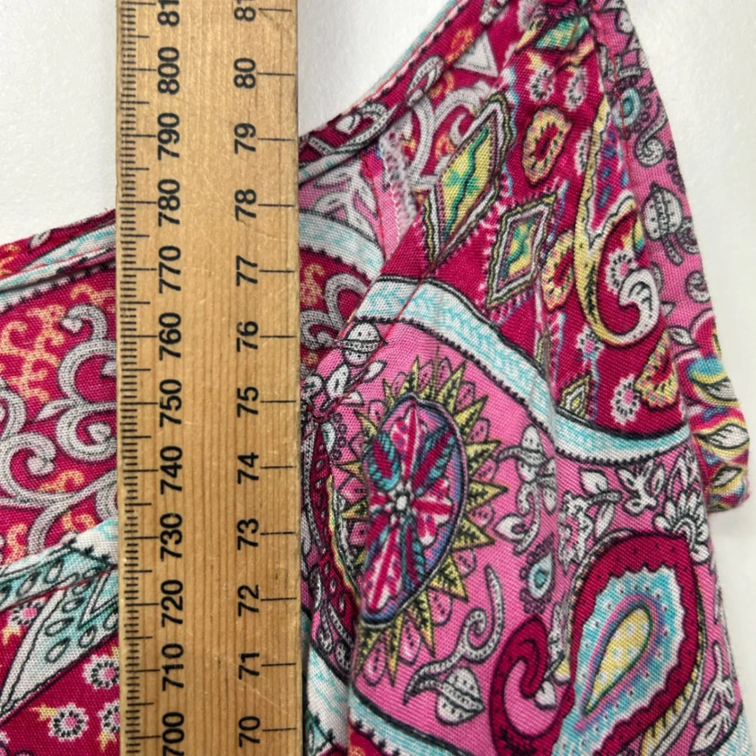 Boho Paisley Print Cold Shoulder Sleeve Rayon Tunic Top 14 16 - Image 7