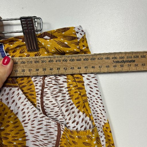 Boom Shankar Mustard African Print Cotton A-line Skirt - Size 12 - Image 5