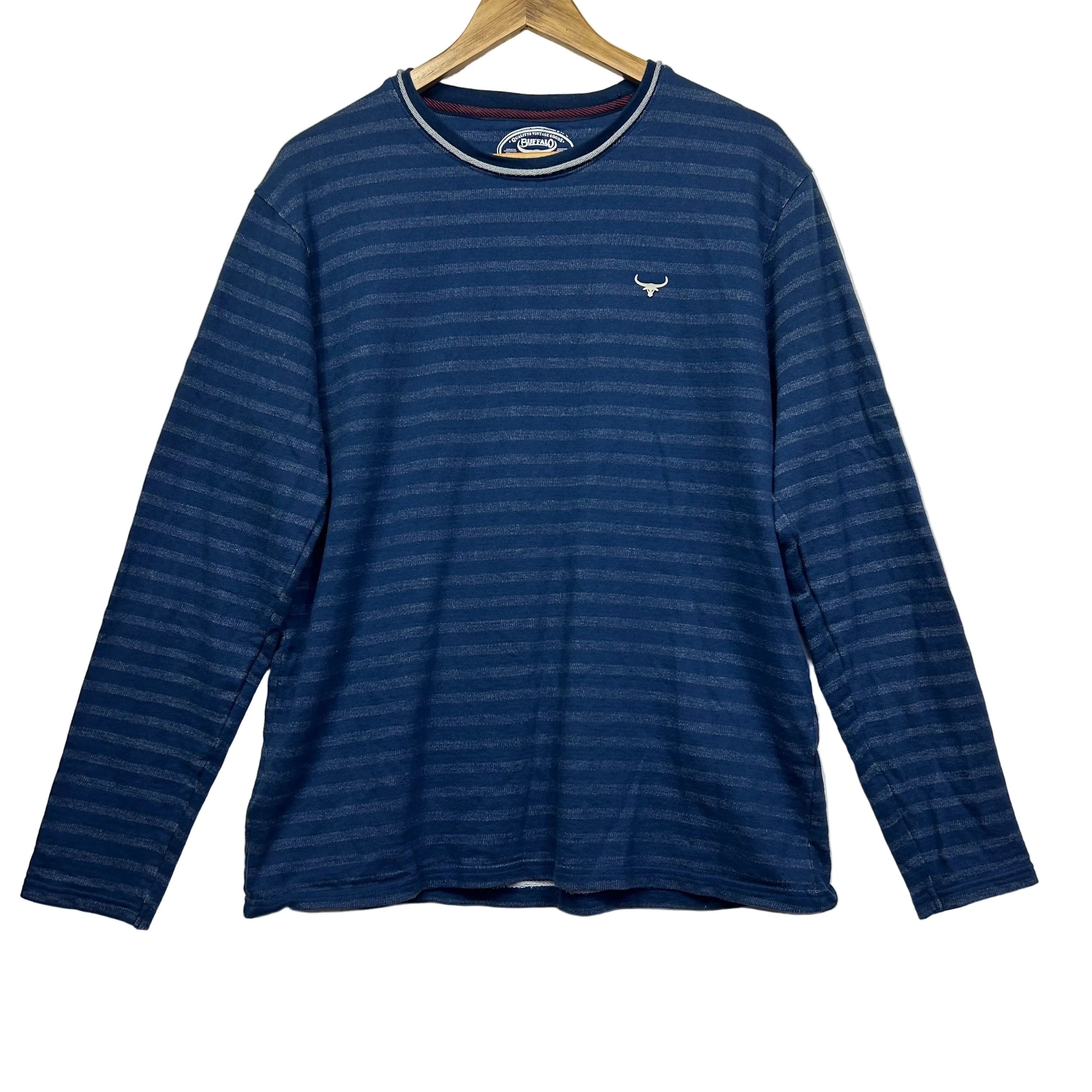 Buffalo Navy Cotton Long Sleeve Top - Size XXL