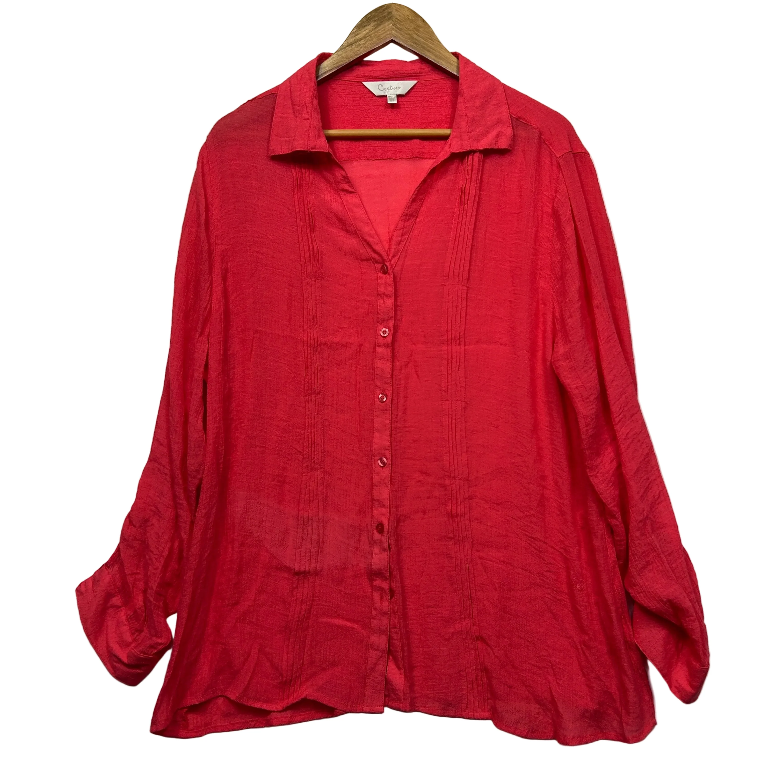 Capture Red Long Sleeve Shirt - Size 22