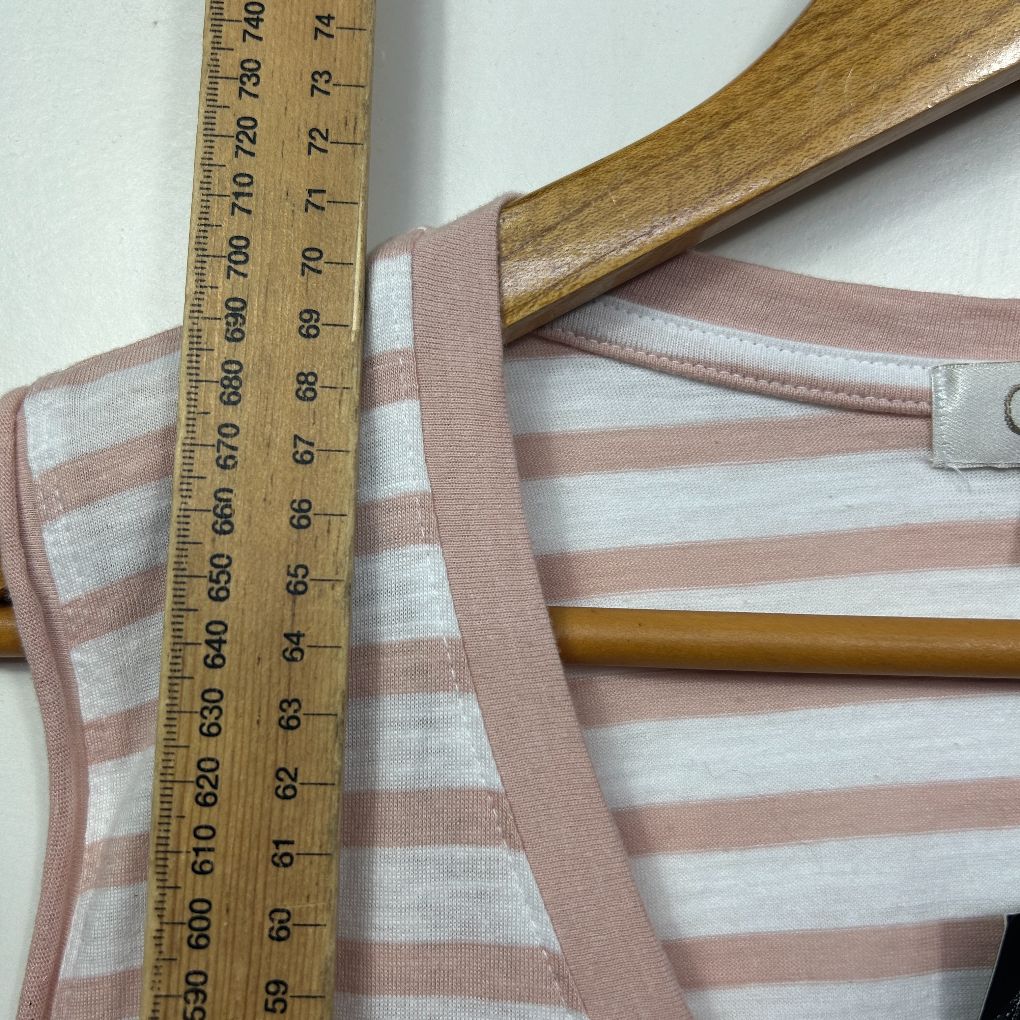 Capture Pink Cotton Stripe Sleeveless Top - Size 18 - Image 8
