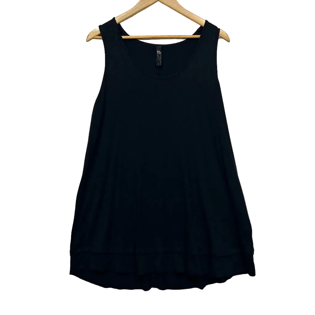 Taking Shape Black Sleeveless Tank Top - Size 16/S