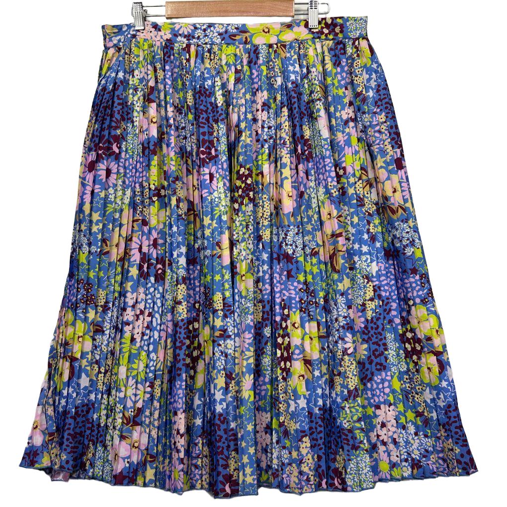 Kholo Blue Floral Pleated Dress - Size 18/20/K4