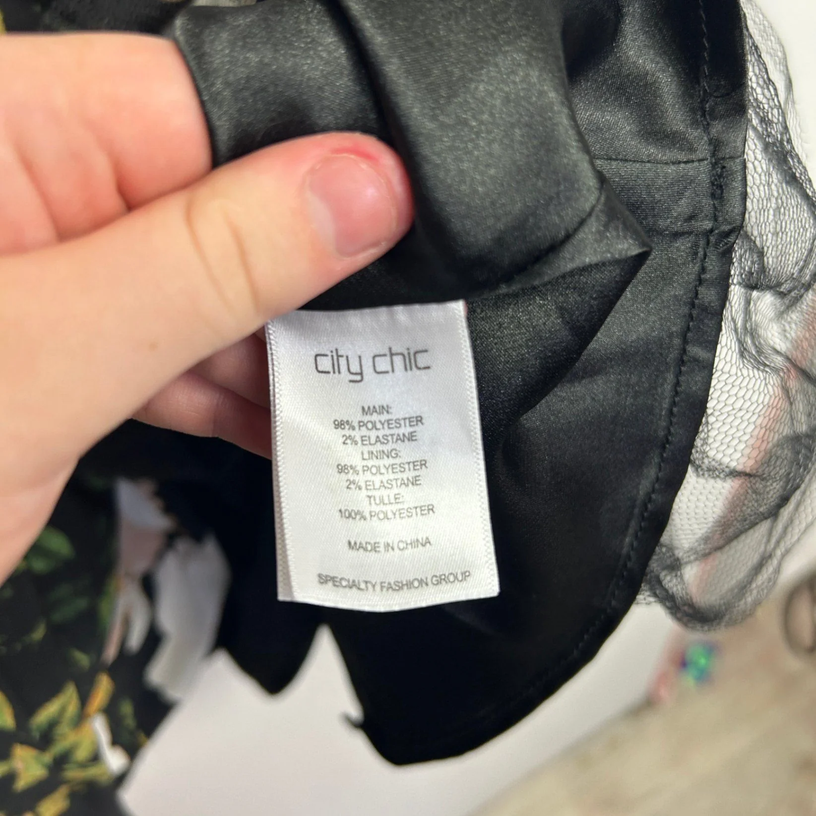City Chic  Black White Floral Sleeveless Fit & Flare Dress Size 14 Plus XS - Image 5