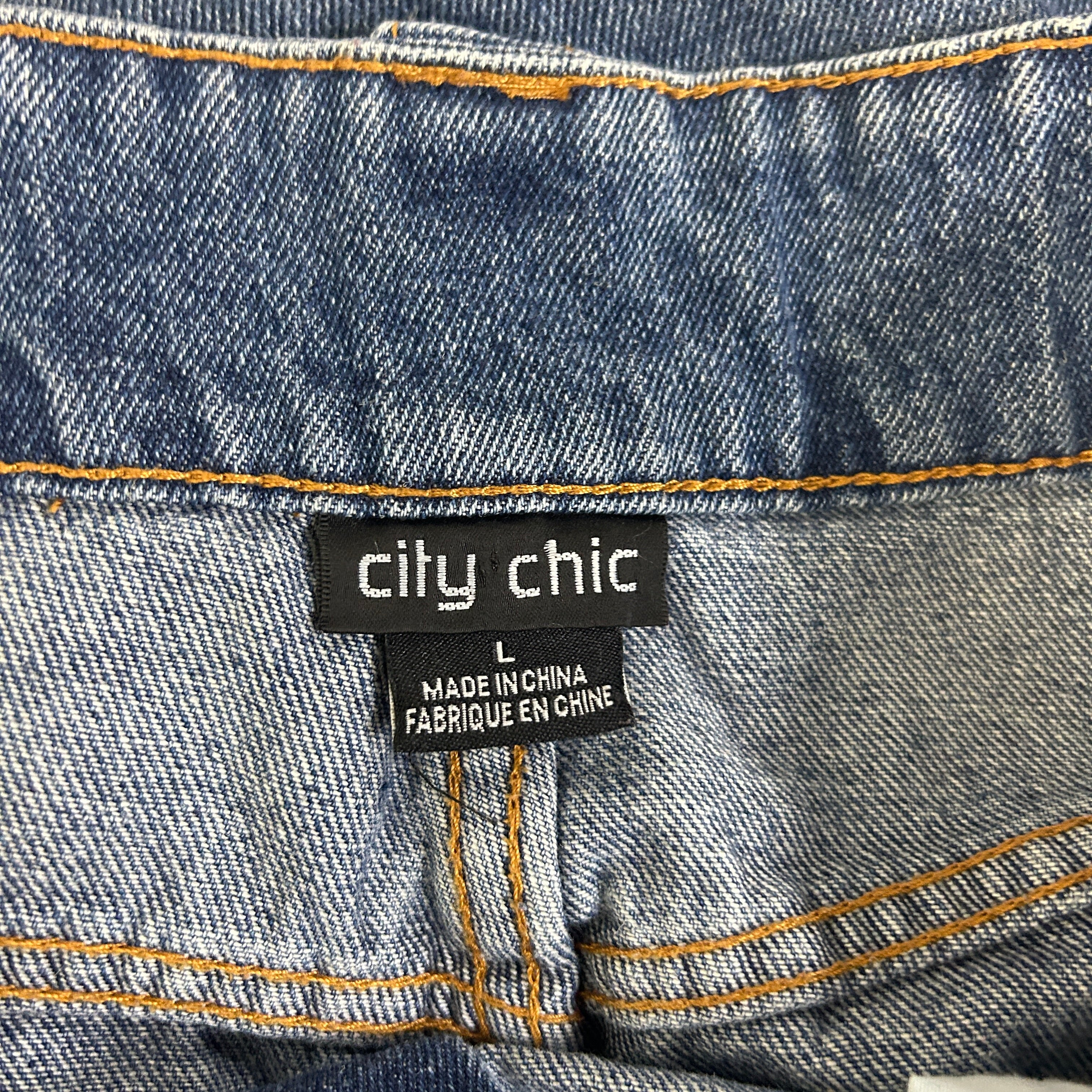 City Chic Blue Cotton Denim Skirt - Size 20/L - Image 2