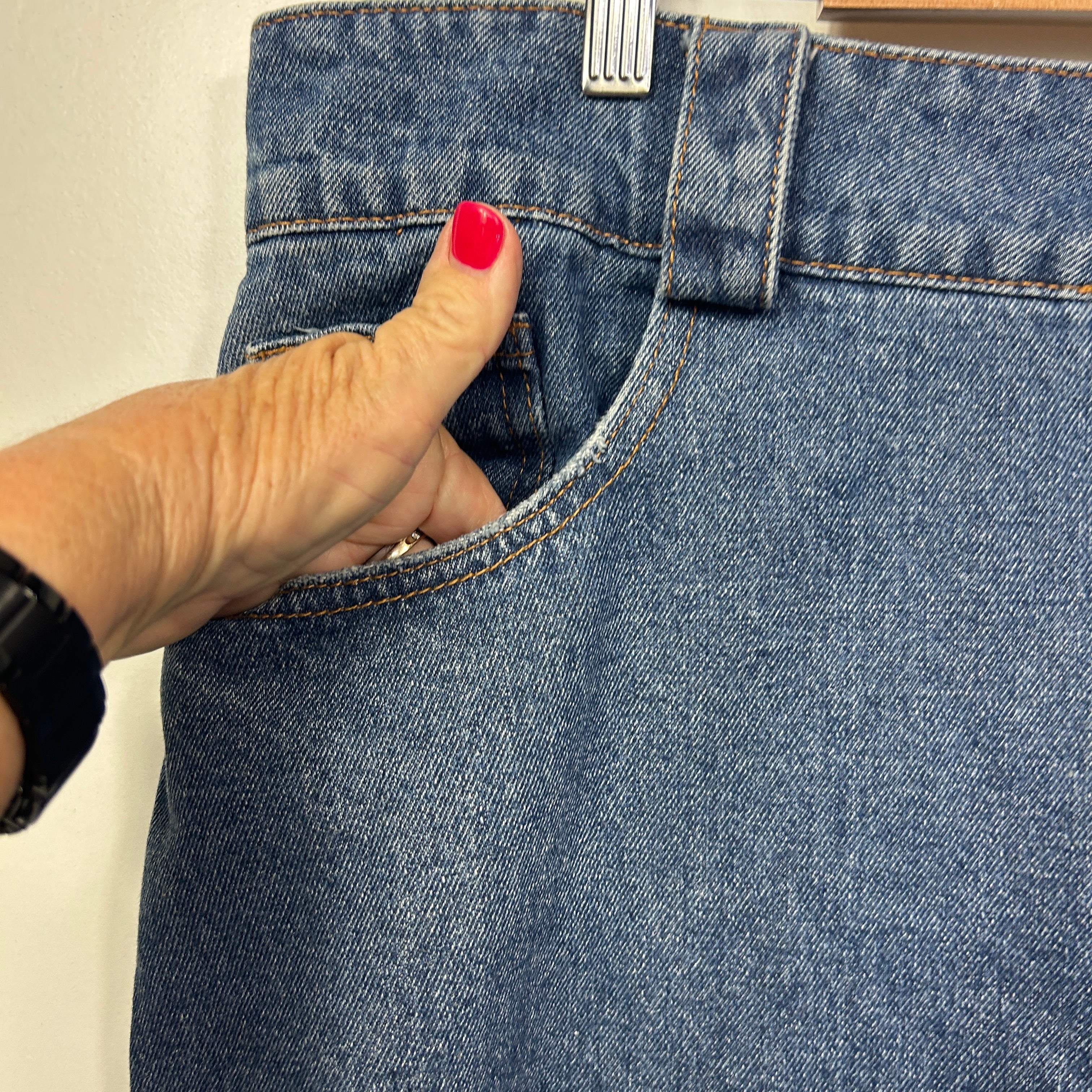 City Chic Blue Cotton Denim Skirt - Size 20/L - Image 5