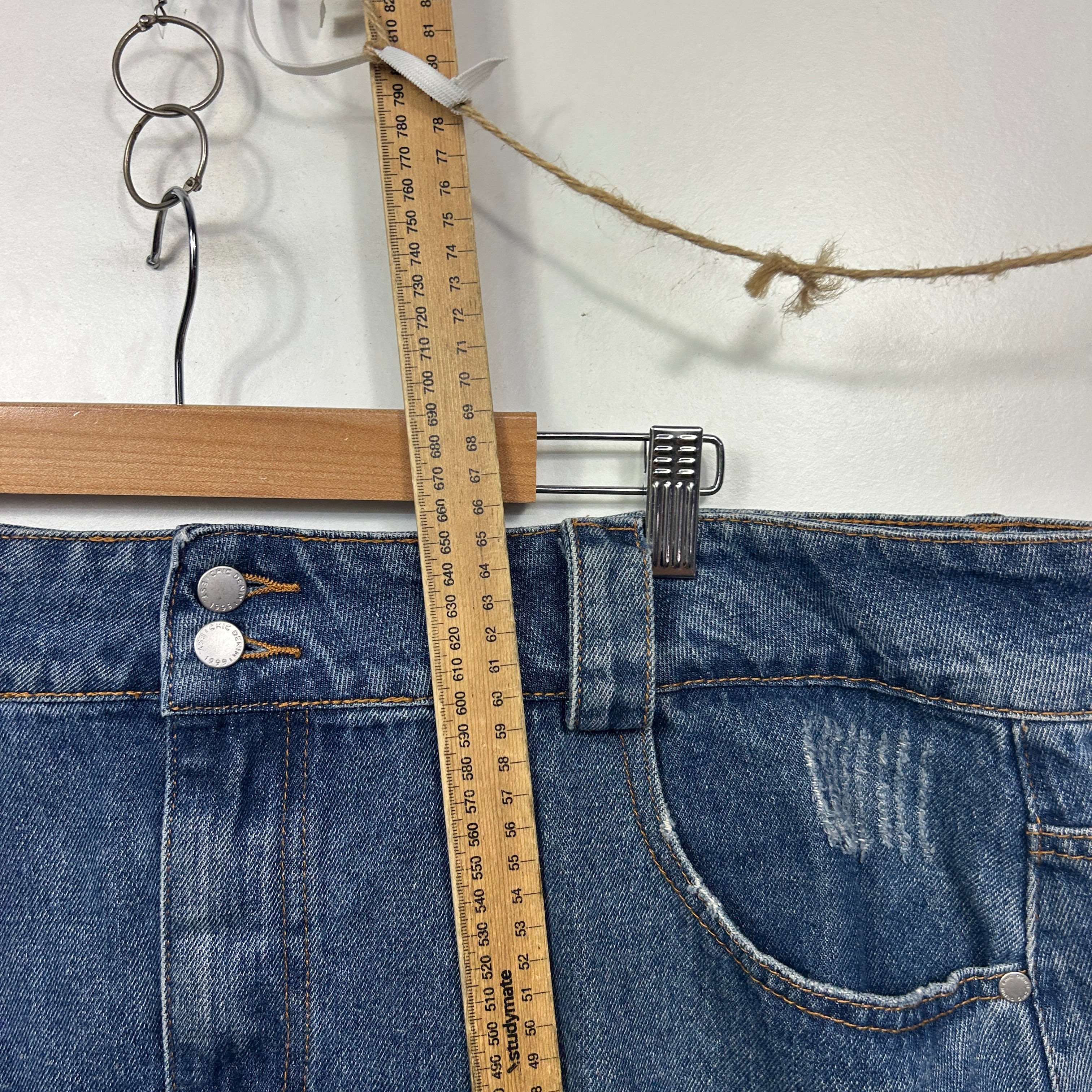 City Chic Blue Cotton Denim Skirt - Size 20/L - Image 7