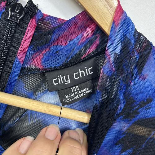 City Chic Multi Bodycon Dress - Size 22/2XL - Image 3