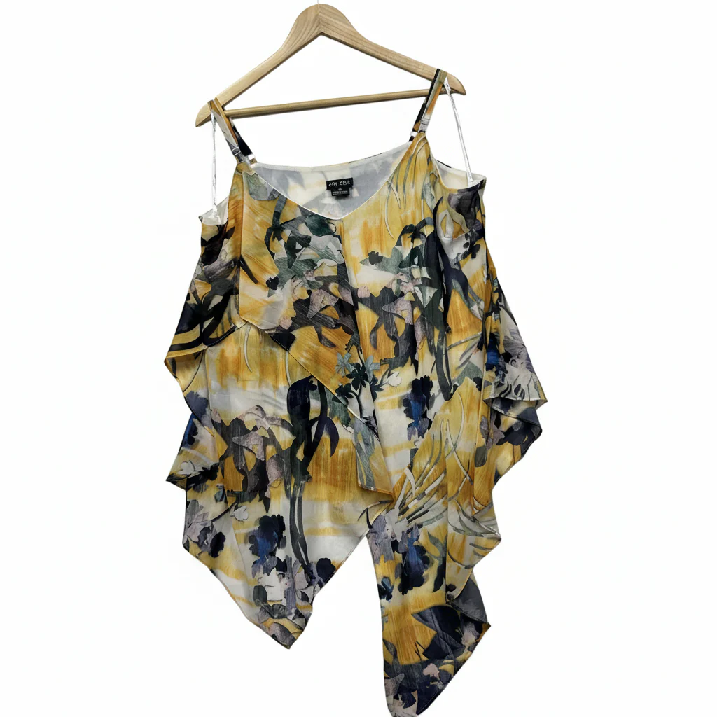 City Chic Multicoloured Cold Shoulder Top - Size 18/M