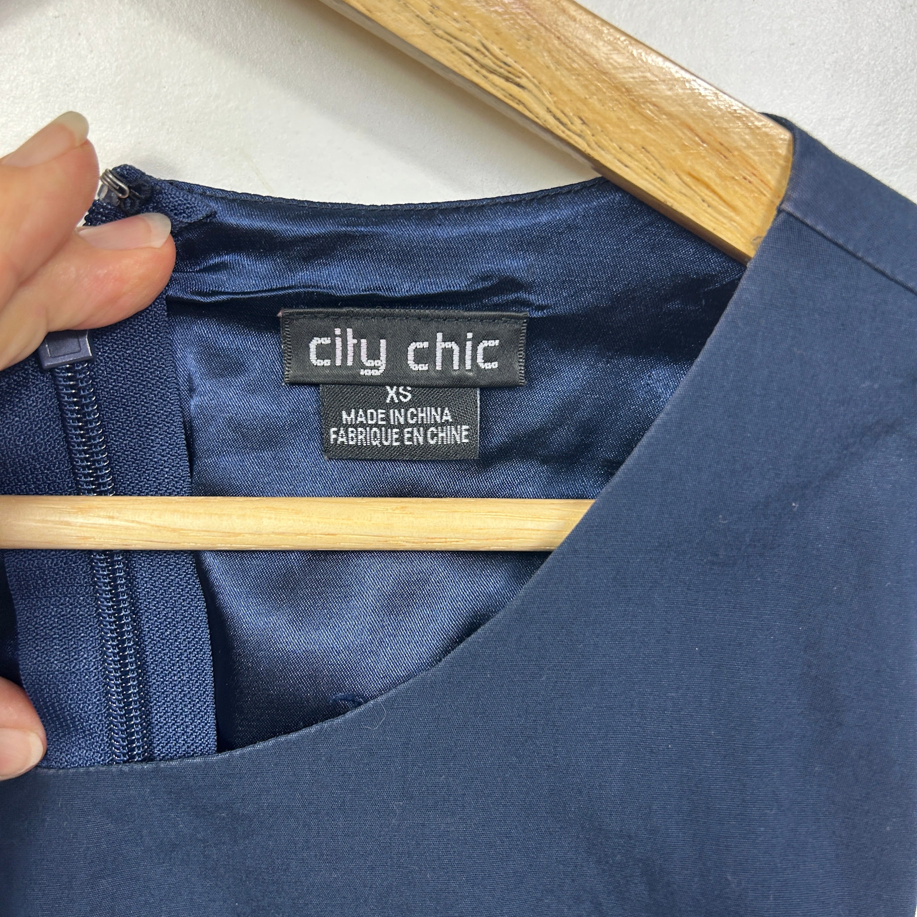 City Chic Navy Blue Top - Size 14/XS - Image 3