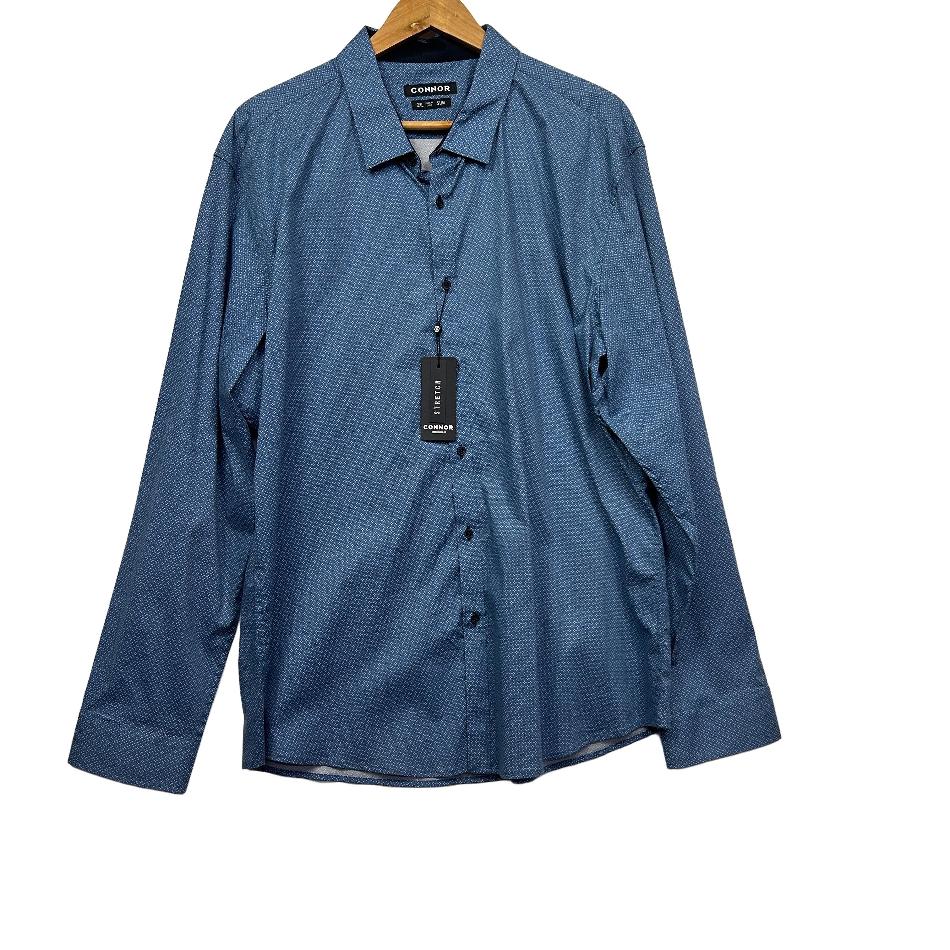 Connor Blue Cotton Shirt - Size 2XL
