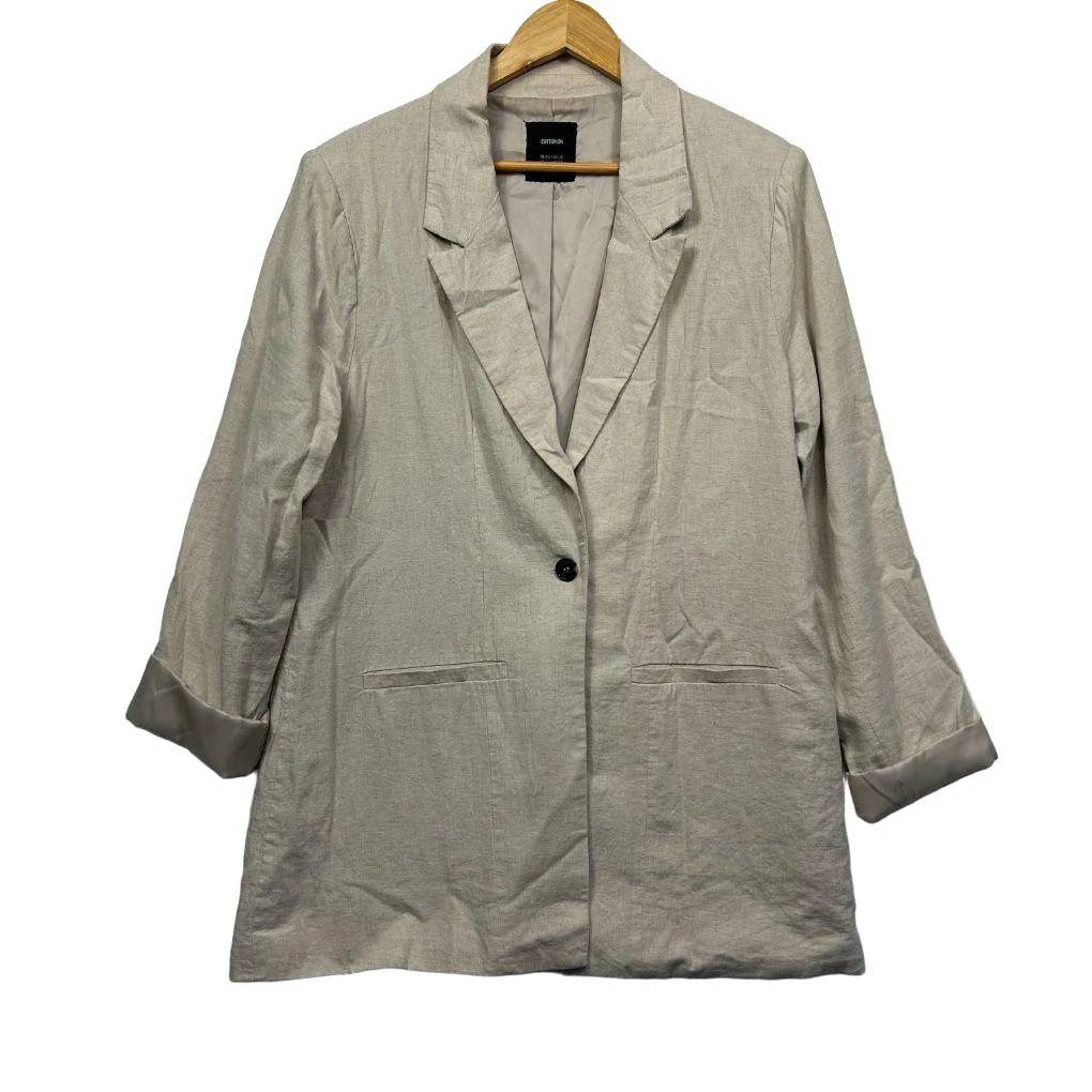 Cotton:On Beige Linen Blazer - Size 16