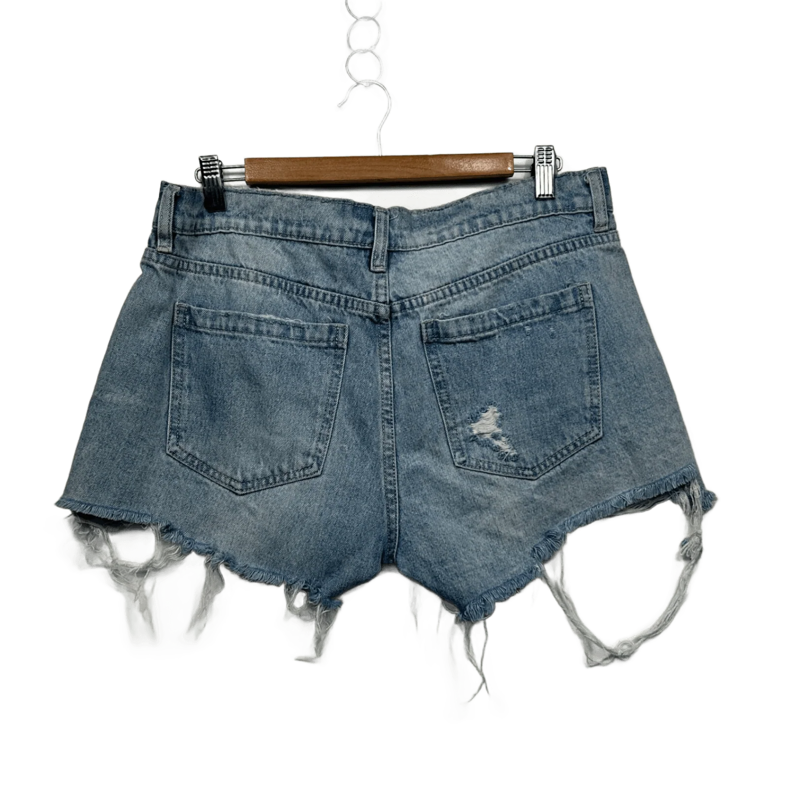 Cotton On Light Blue Relaxed Distressed Ripped Frayed Hem Size 14 - Image 2