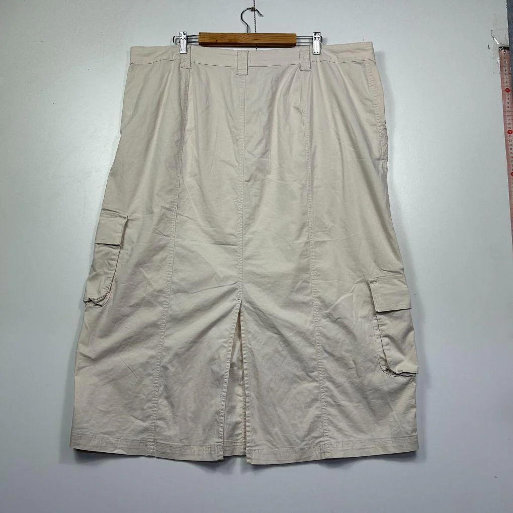 Cotton On Stone Cotton Cargo Maxi Skirt - Size 22 - Image 5