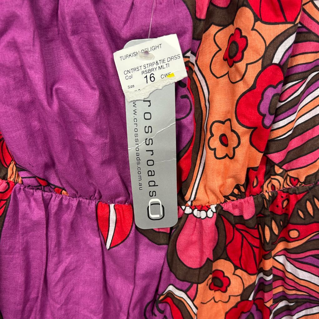 Crossroads Multicoloured Cotton Print Mini Dress - Size 16 - Image 4