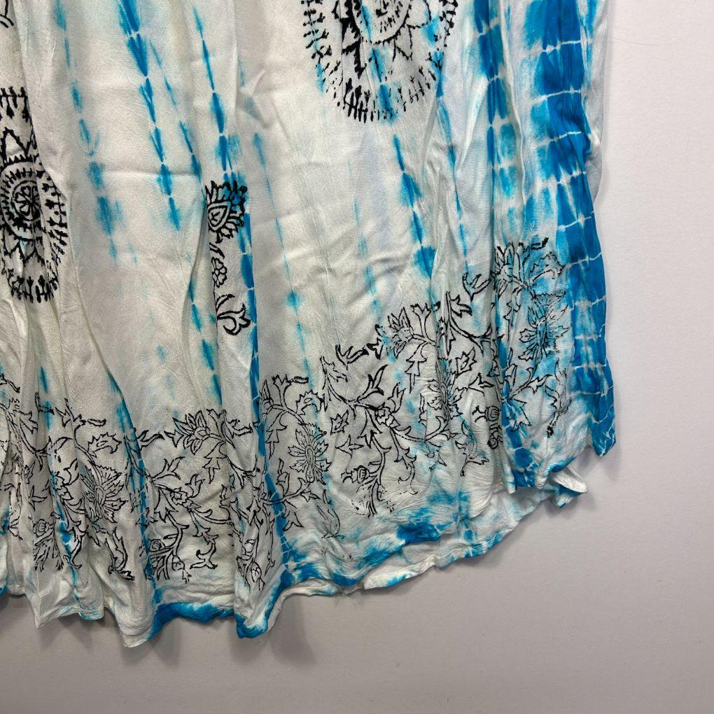 Curvaceous Blue White Tie-Dye Sleeveless Dress - Size 18 - Image 3