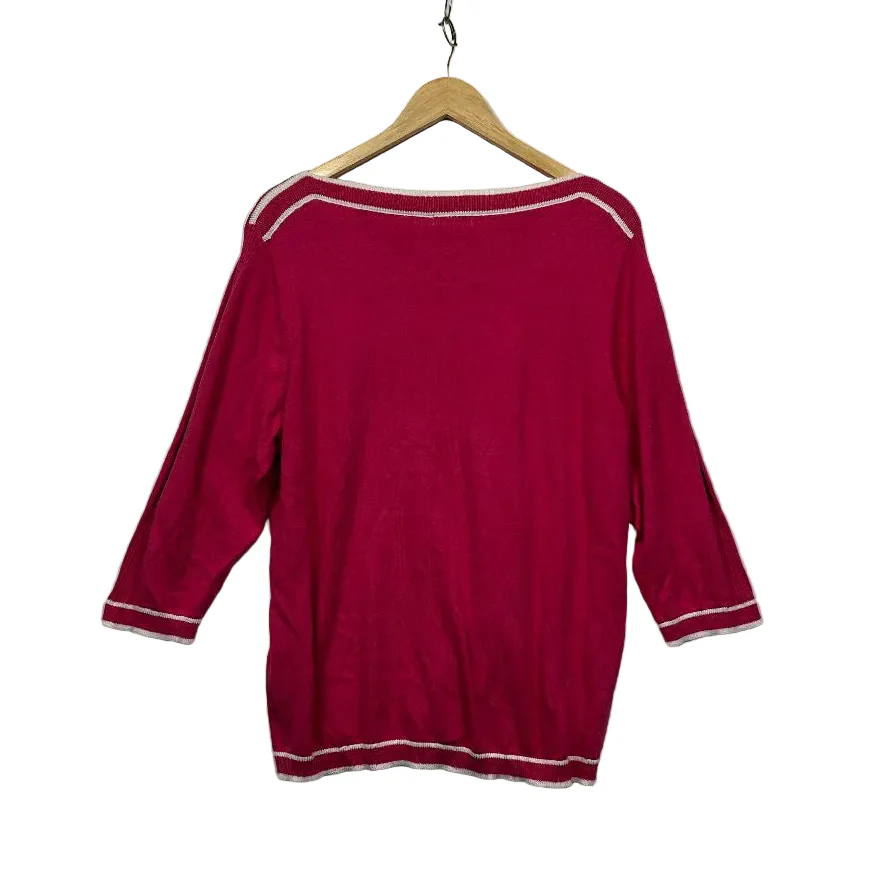 Damart Pink Cotton Knit Top -  Size 16 - Image 4
