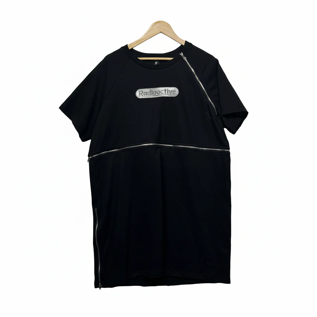 Dangerfield Black Radioactive Raver Tee Dress - Size 14