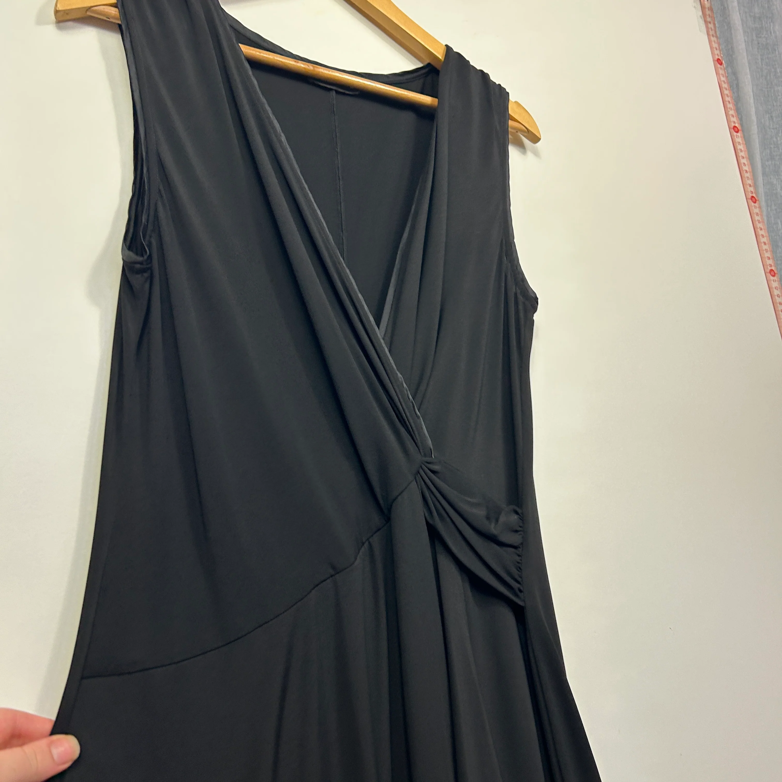 David Lawrence Black Faux Wrap Dress - Size 14 - Image 4