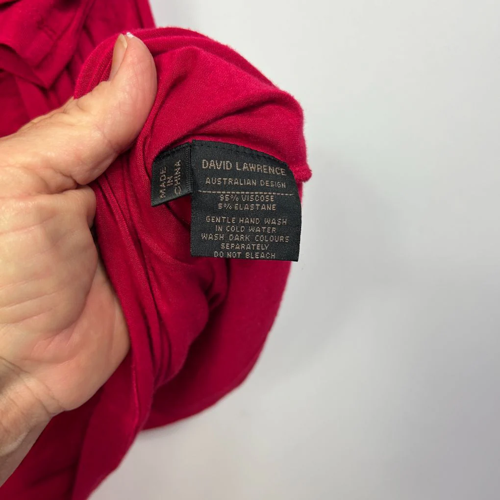 David Lawrence Red Wrap Top - Size L - Image 2
