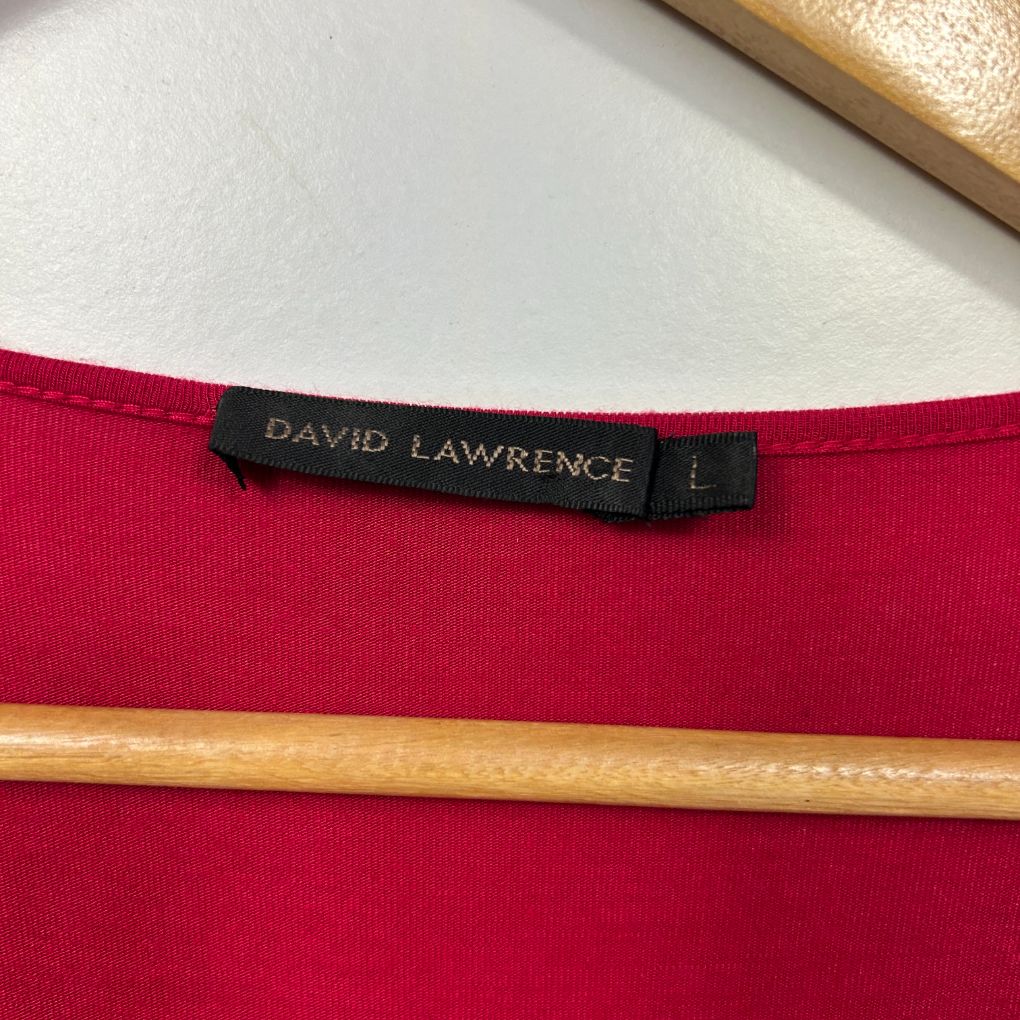 David Lawrence Red Wrap Top - Size L - Image 3