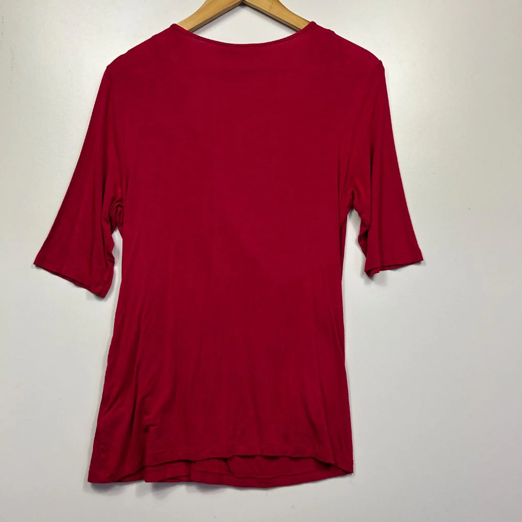David Lawrence Red Wrap Top - Size L - Image 5