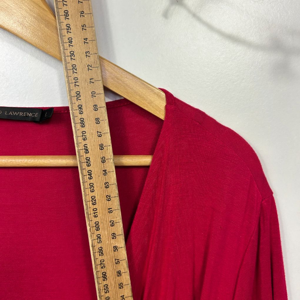 David Lawrence Red Wrap Top - Size L - Image 6
