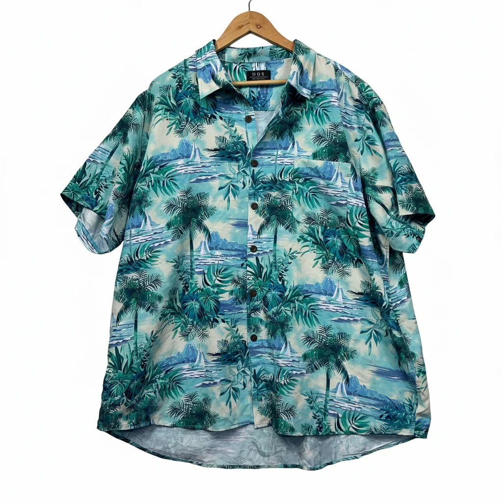 DBK Originals Blue Tropical Hawaiian Print Shirt - Size 5XL