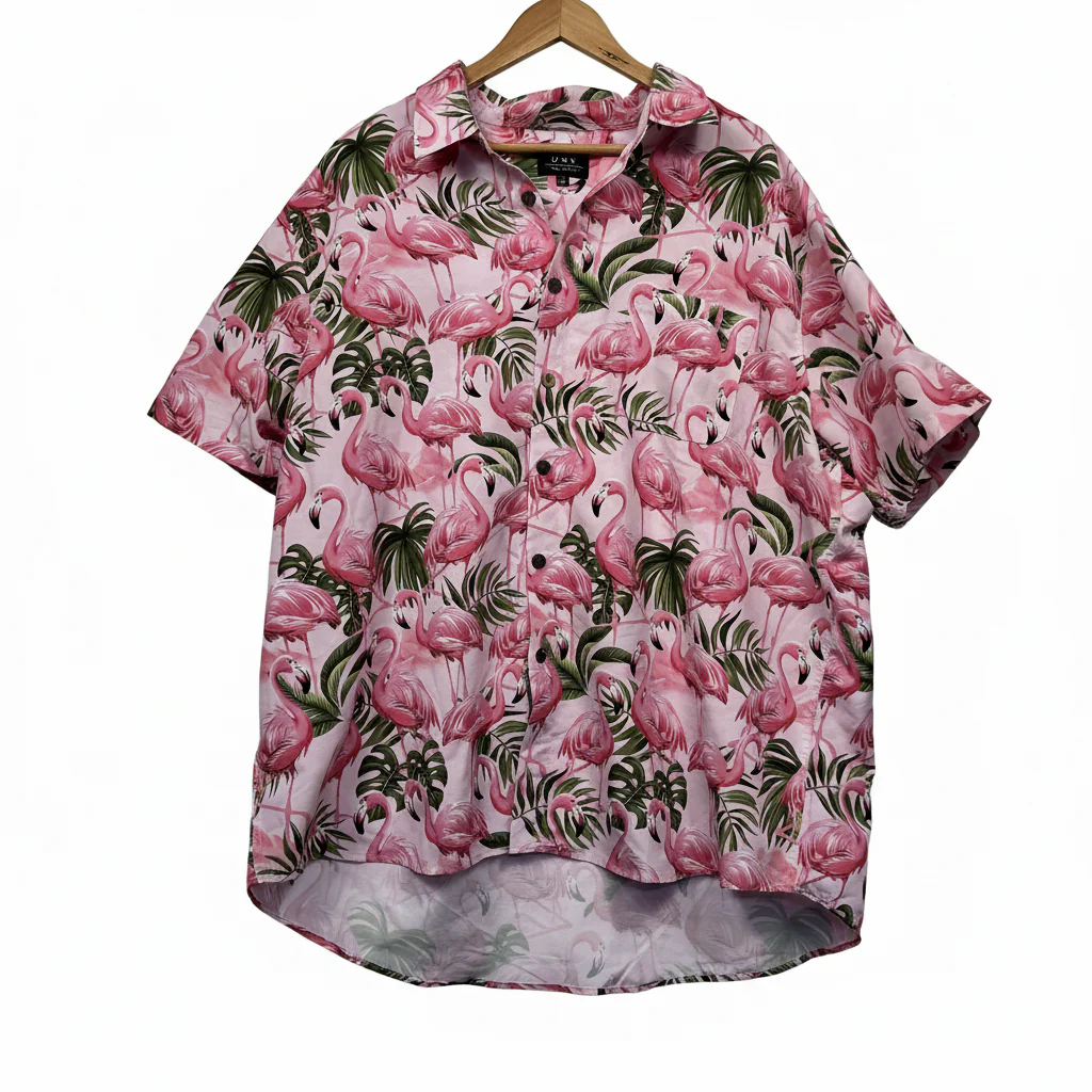 DBK Originals Pink Flamingo Hawaiian Tropical Shirt - Size 6XL