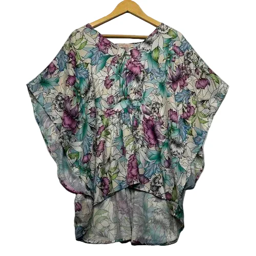 Diana Ferrari Multicoloured Floral Kaftan Top - Size 18
