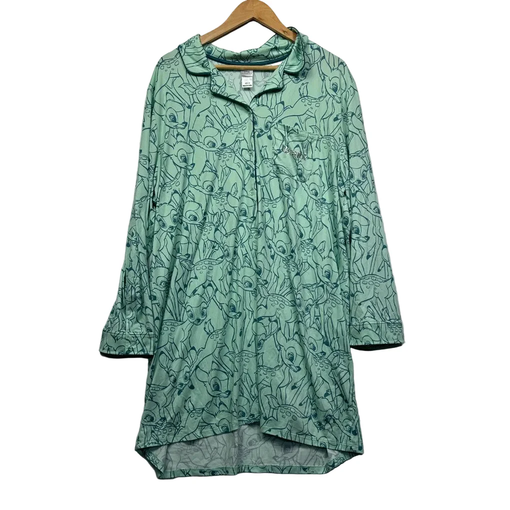 Disney Classics Mint Green Bambi Print Night Shirt - Size 20