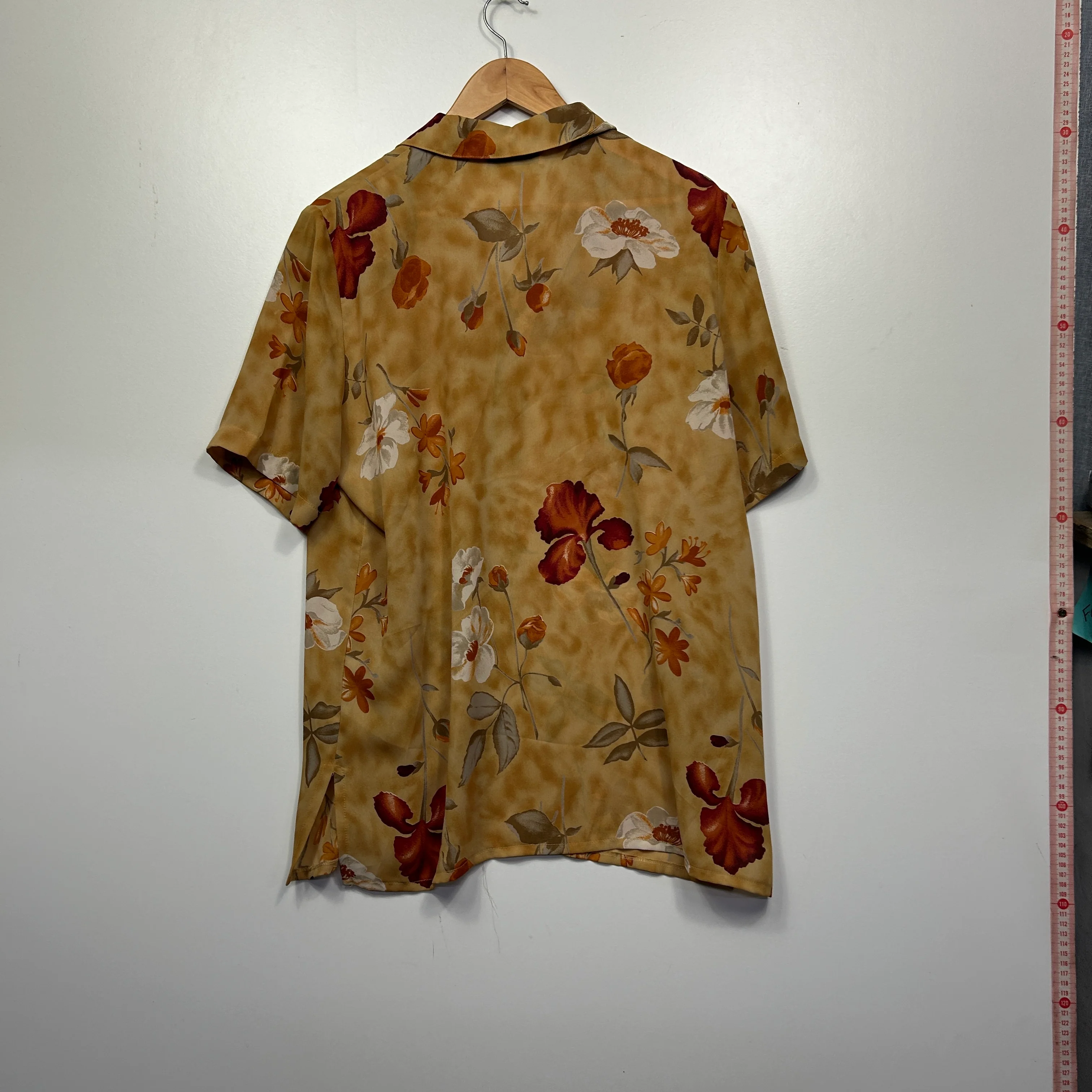 Vintage Dolina Gold Floral Shirt - Size 16 - Image 2