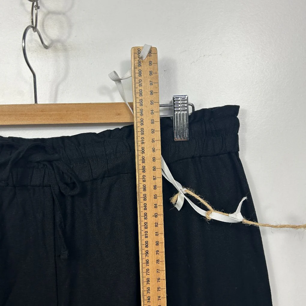 Edited Black Linen Wide Leg Ankle Pants - Size 16 - Image 4