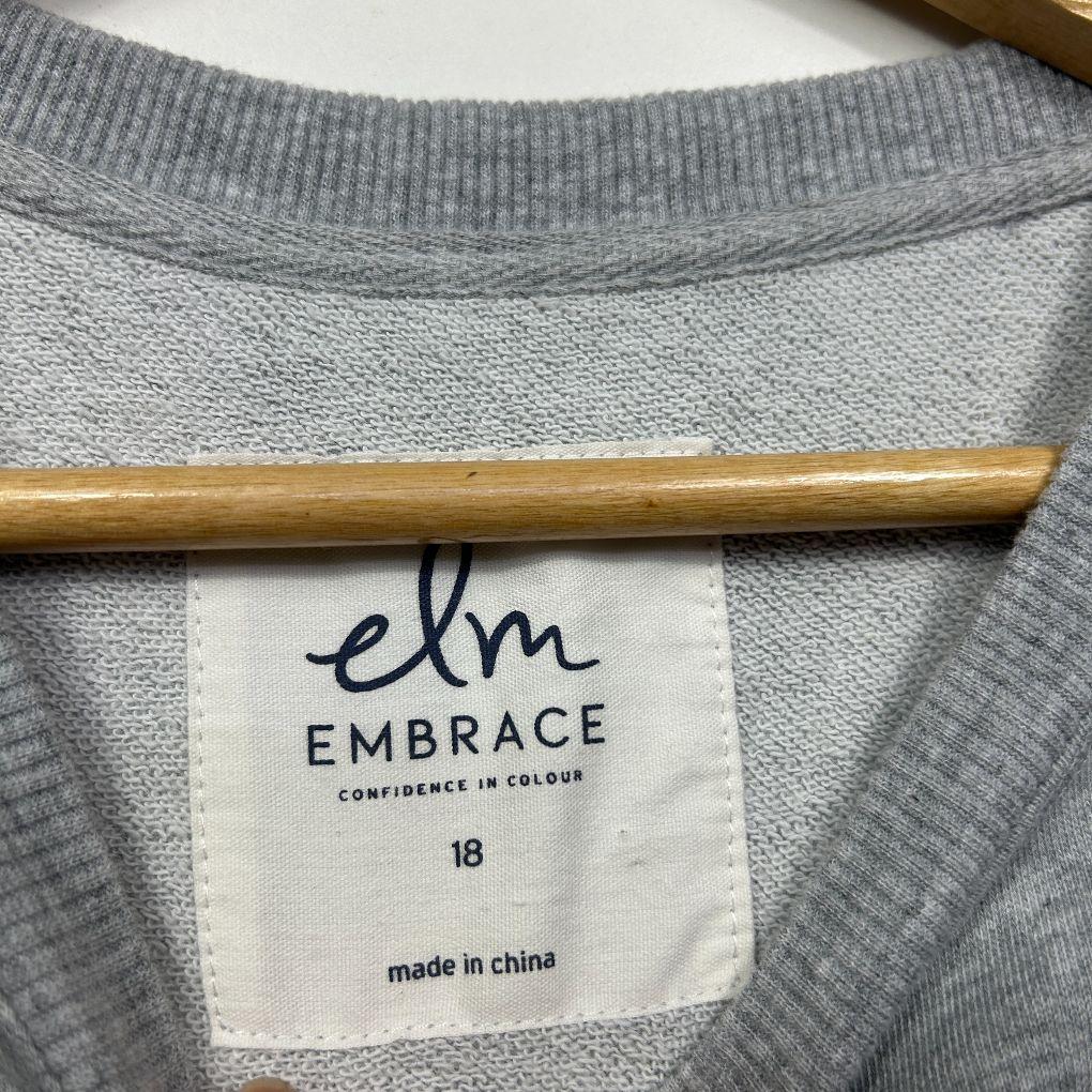 Elm Embrace Grey Cotton Sweatshirt - Size 18 - Image 2