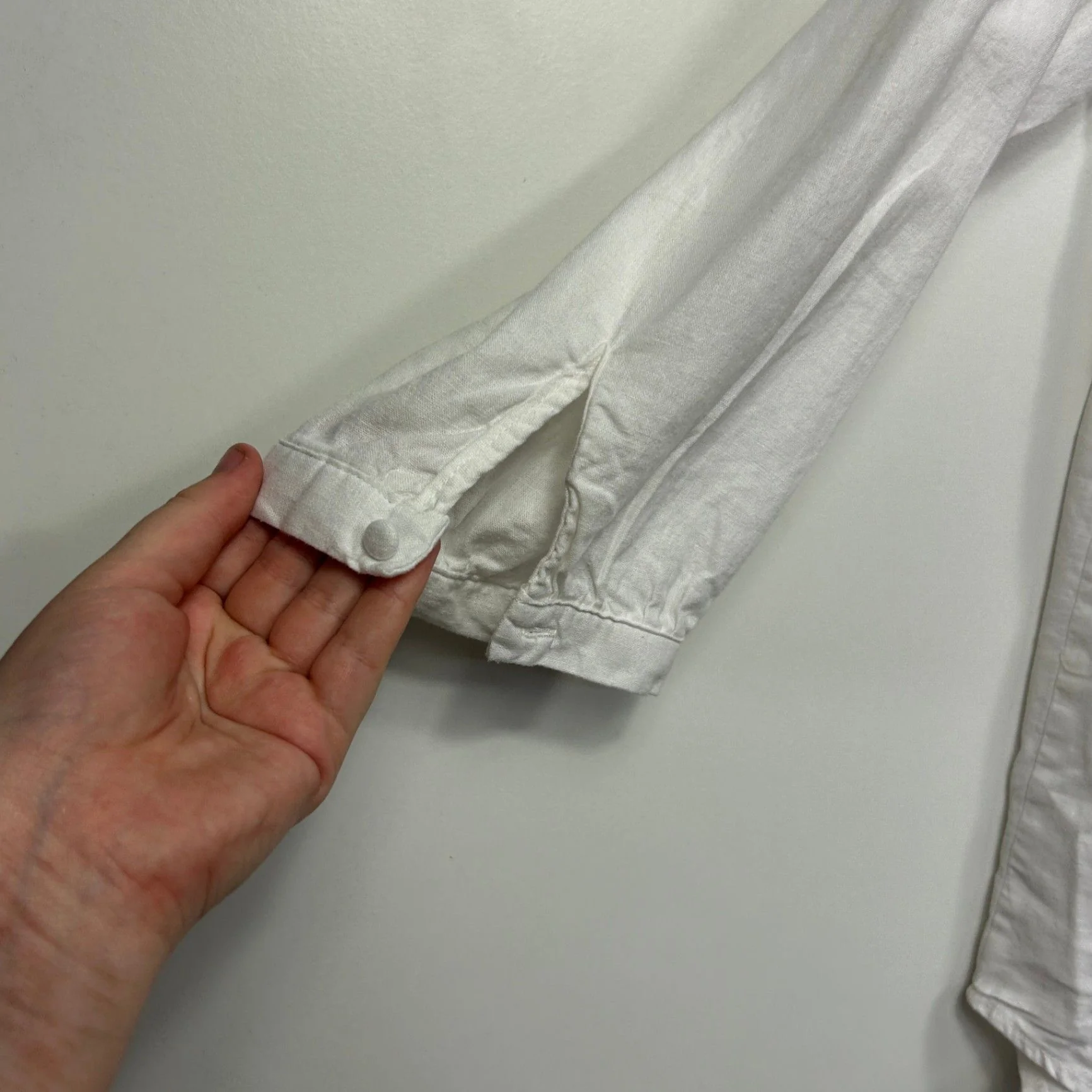 Emerge White Linen Blend Long Sleeve Collared Button-Up Shirt Size 14 - Image 5