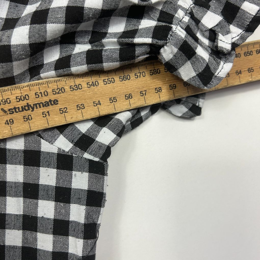 Emery Rose Black Gingham Cotton Dress - Size L - Image 3