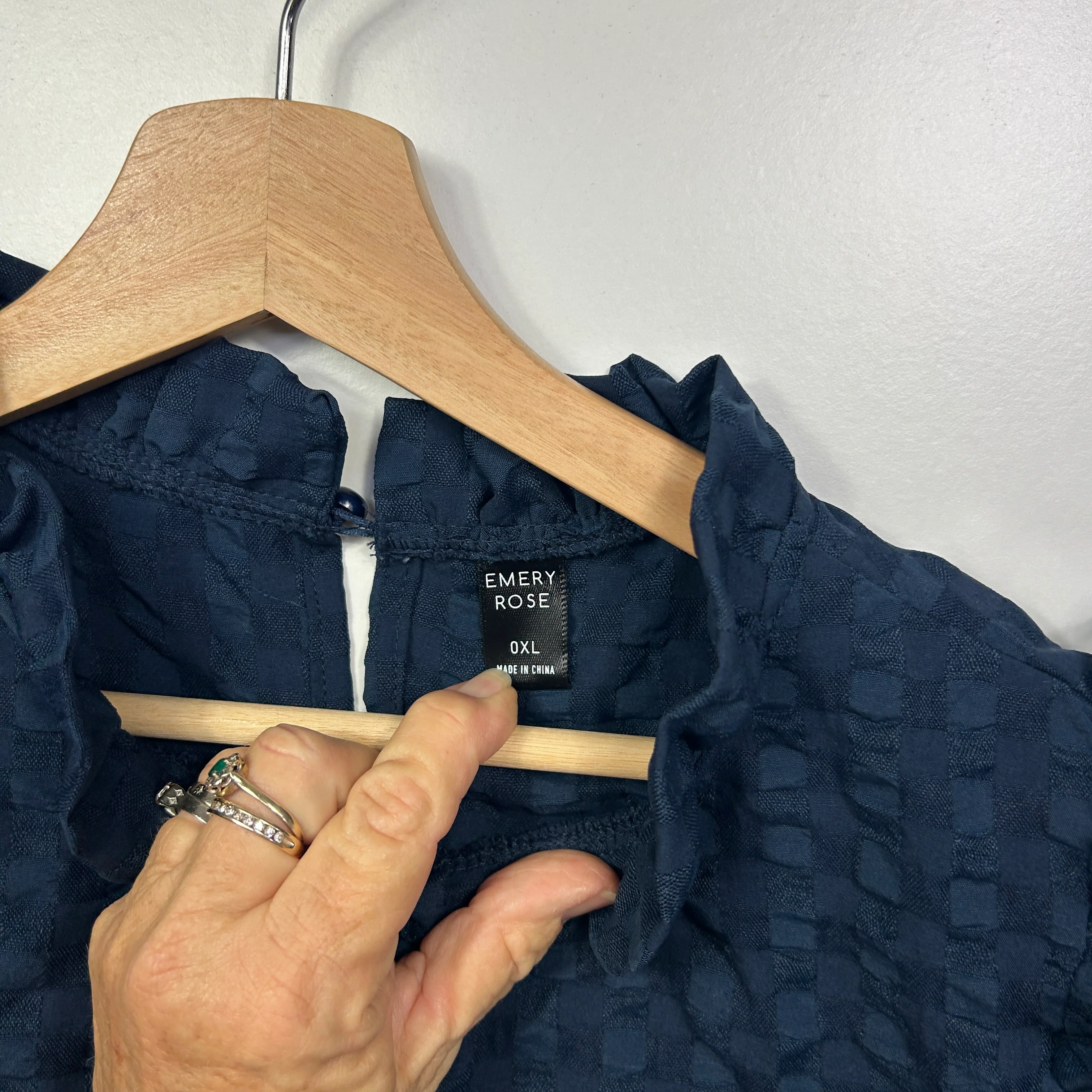 Emery Rose Navy Blue Textured Dress - Size 0XL - Image 4