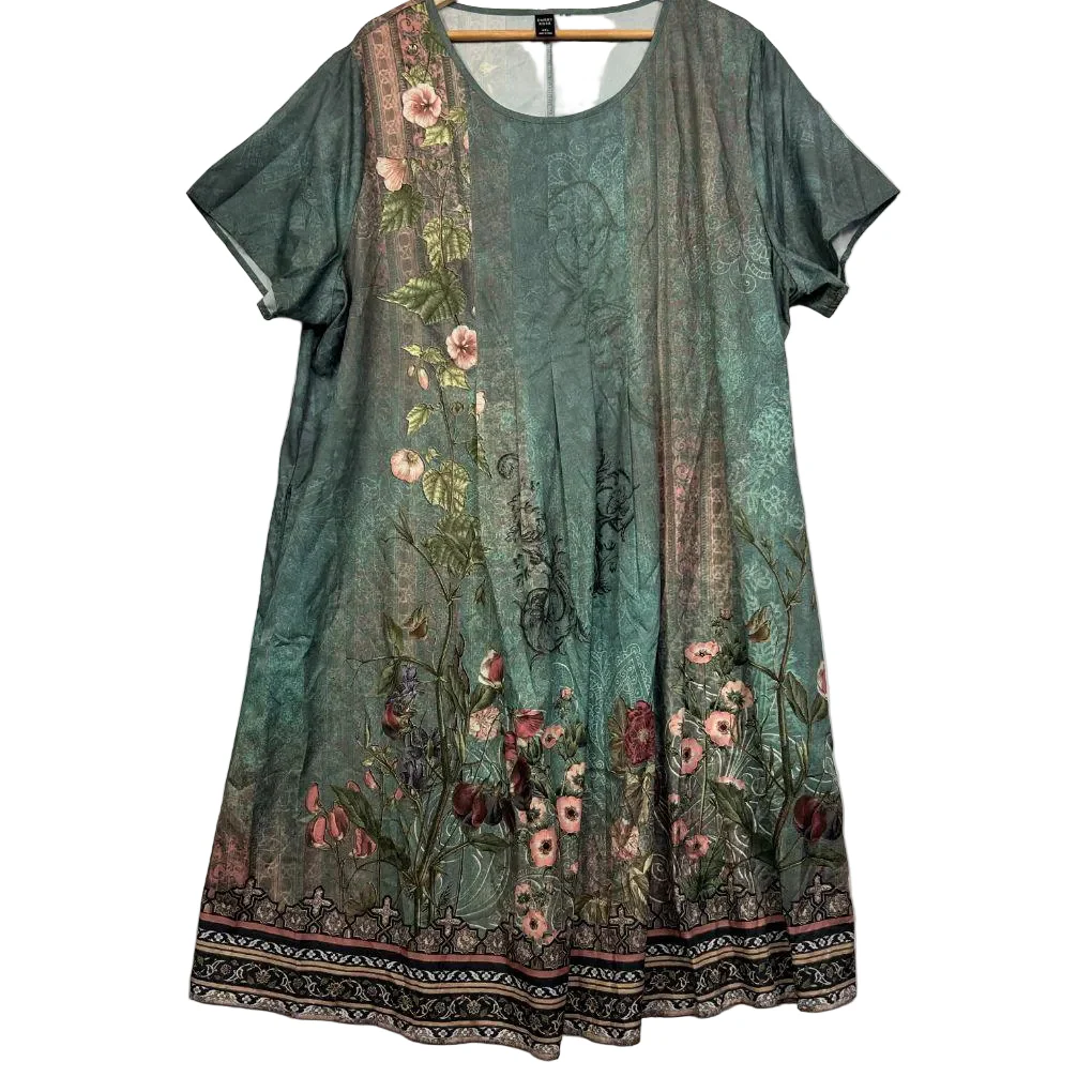 Emery Rose Teal Floral Dress - Size 22
