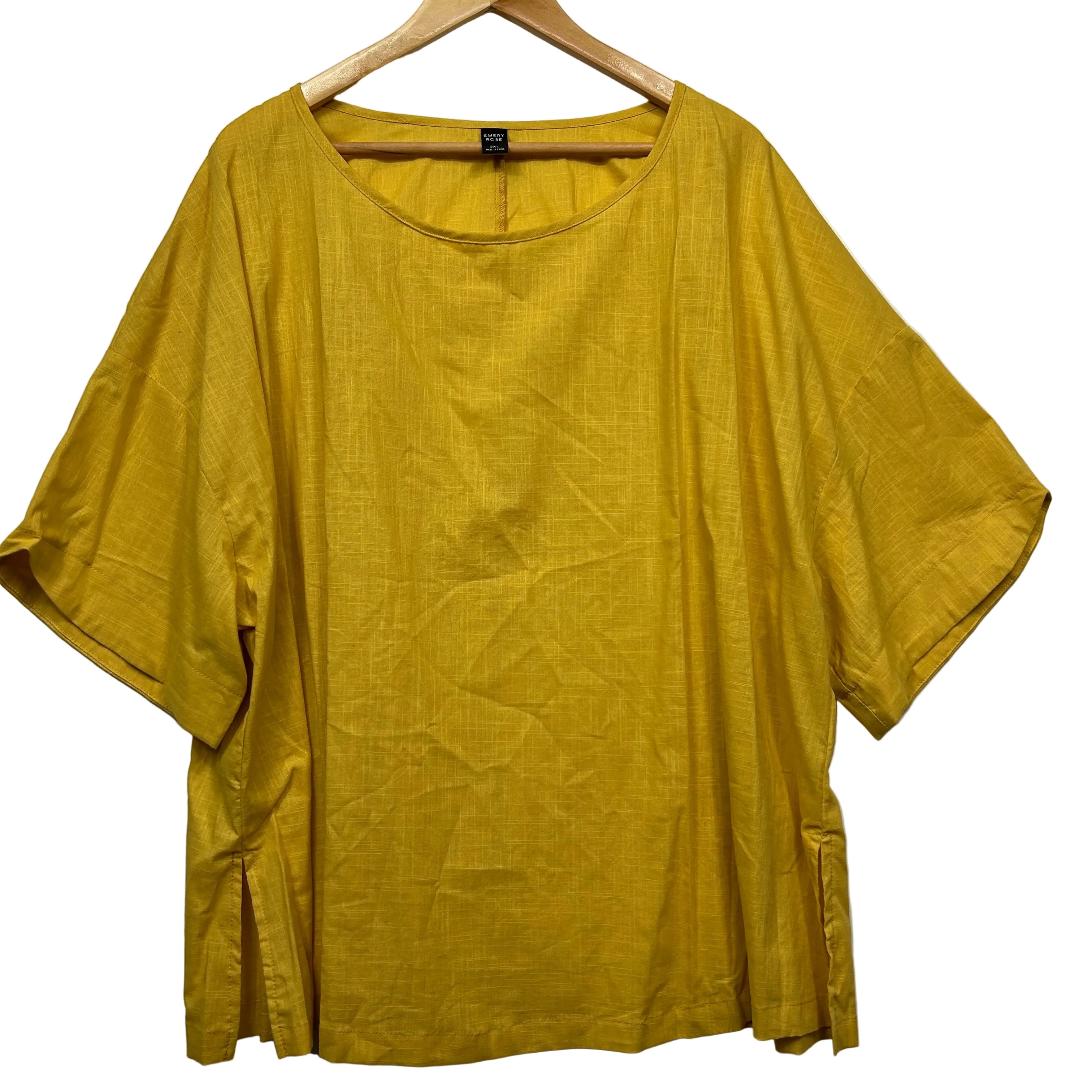 Emery Rose Yellow Cotton Top - Size 3XL