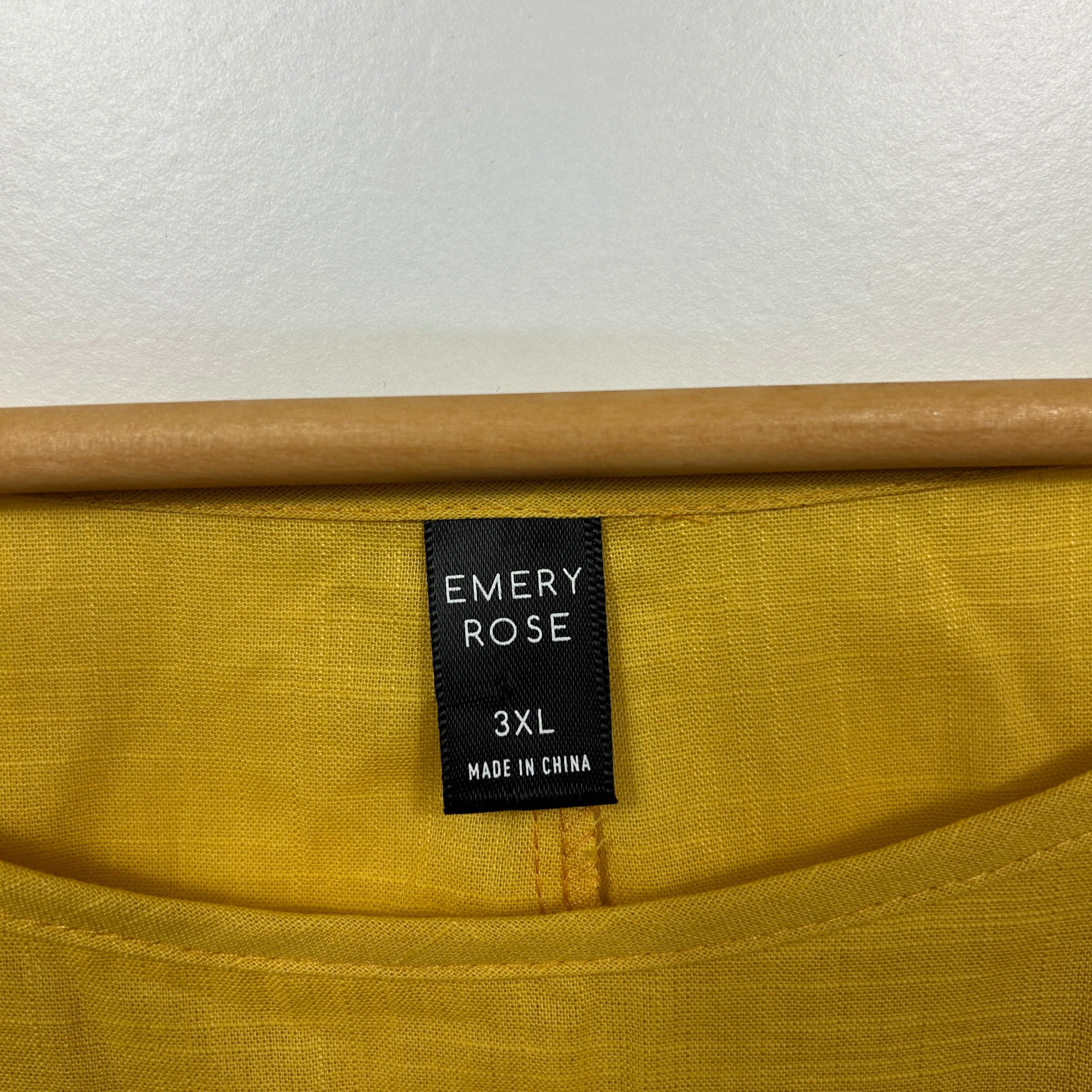 Emery Rose Yellow Cotton Top - Size 3XL - Image 2