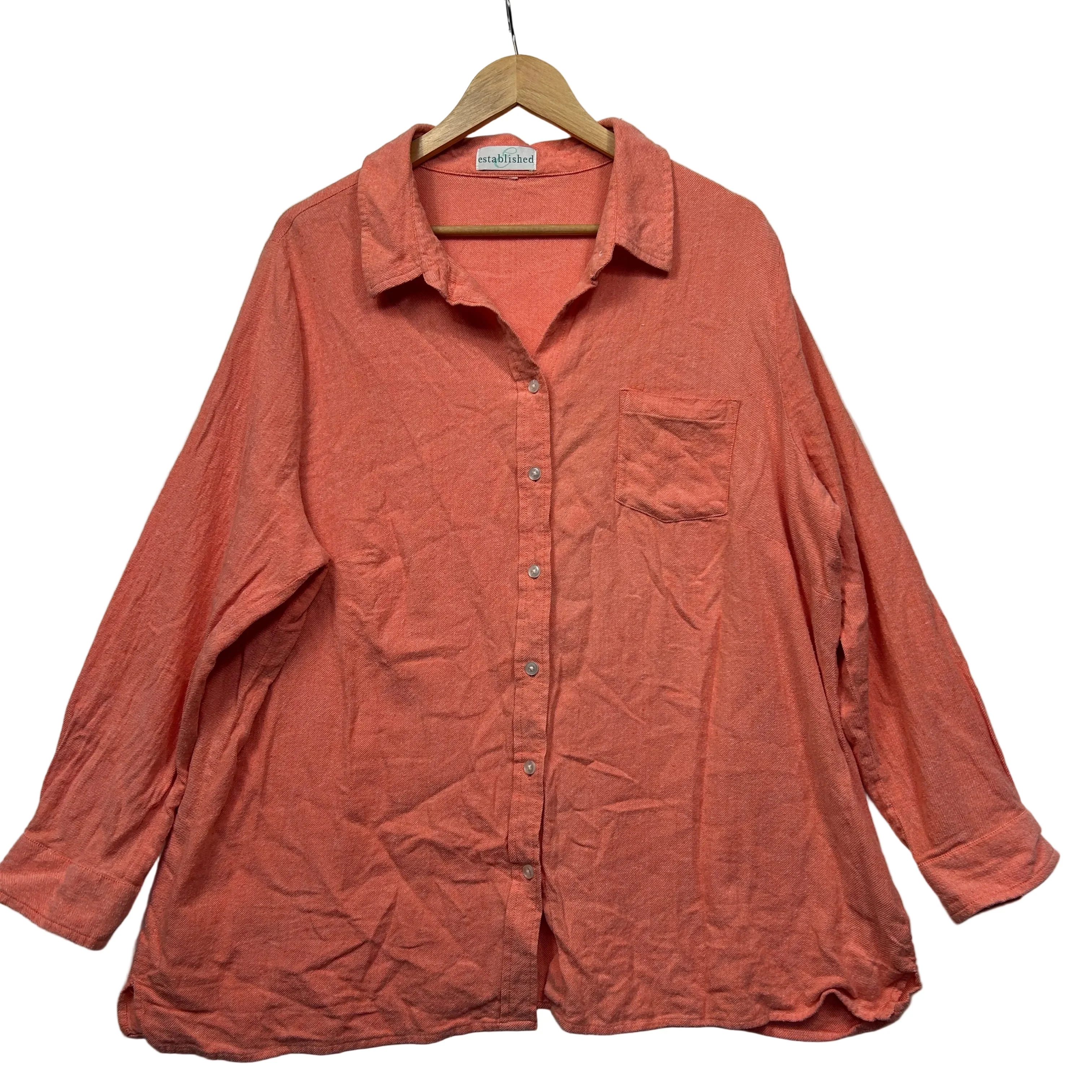 Established Peach Cotton Shirt - Size 18