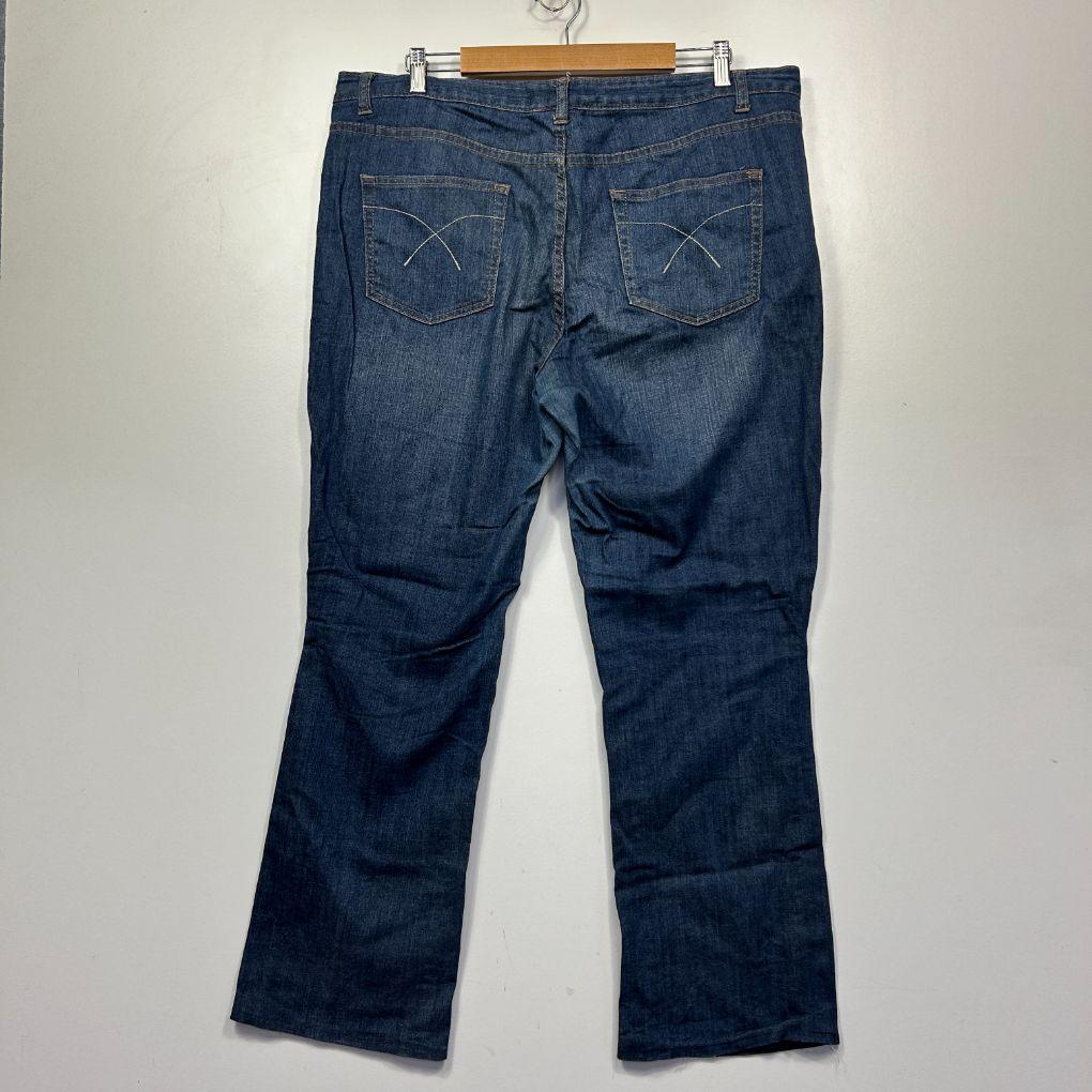 Expression Blue Denim Mid Rise Bootcut Jeans - Size 16 - Image 3