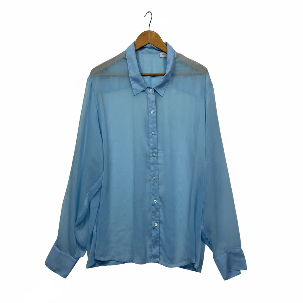 First Colours Light Blue Sheer Shirt - Size 16