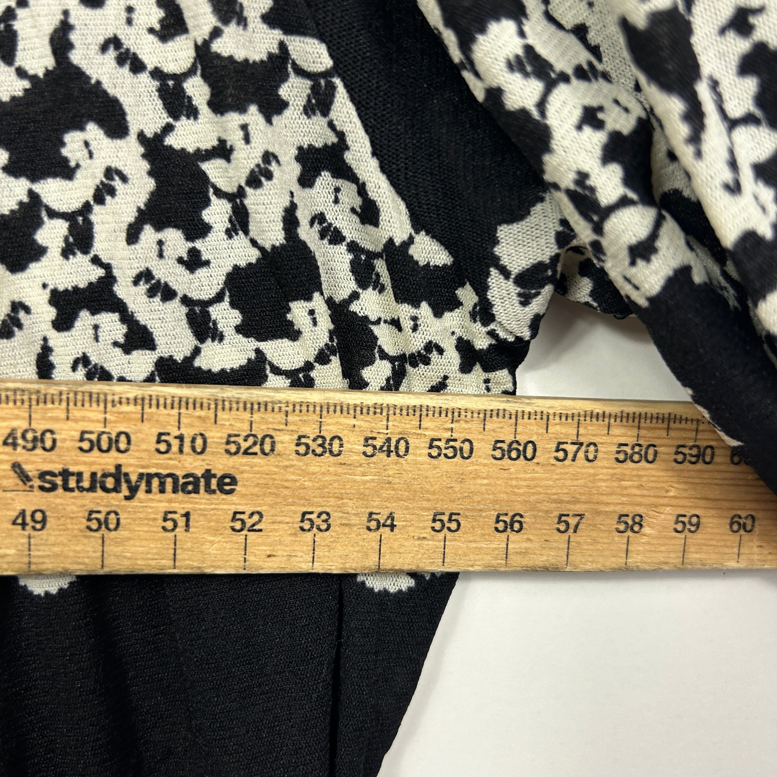 Flower Black White Floral Duster Jacket - Size 14 - Image 5