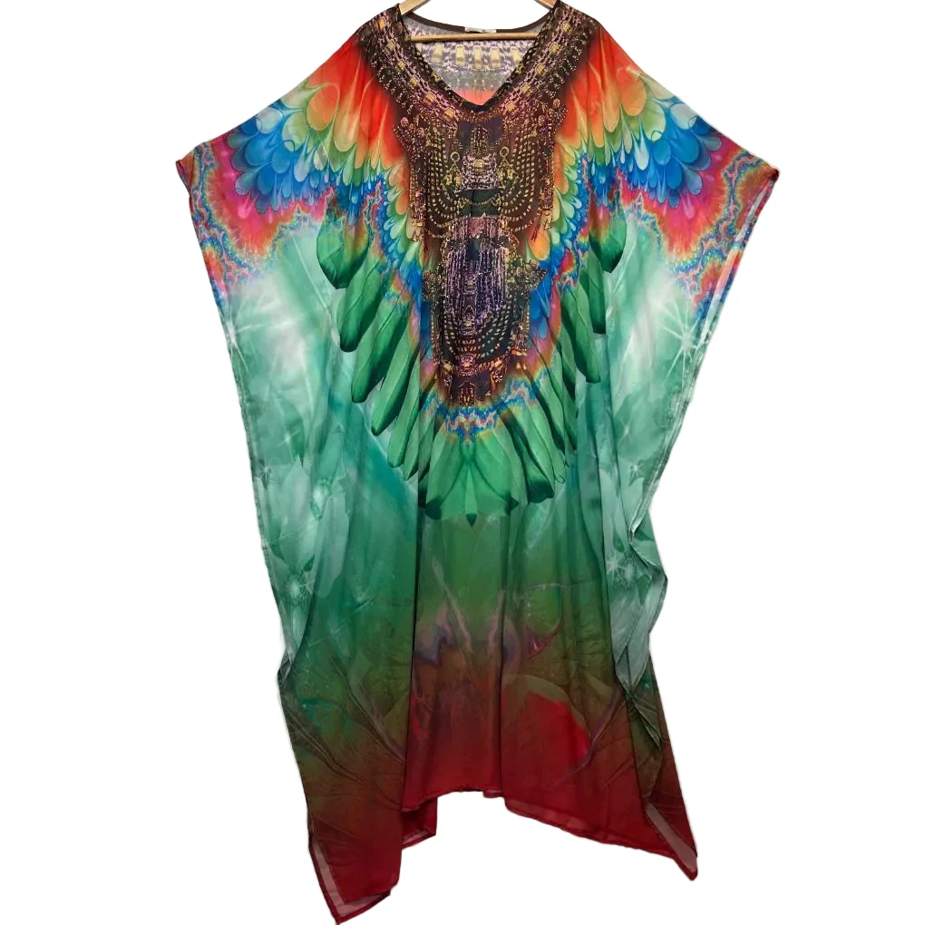 Fong Fong London Multicoloured Print Kaftan - One Size