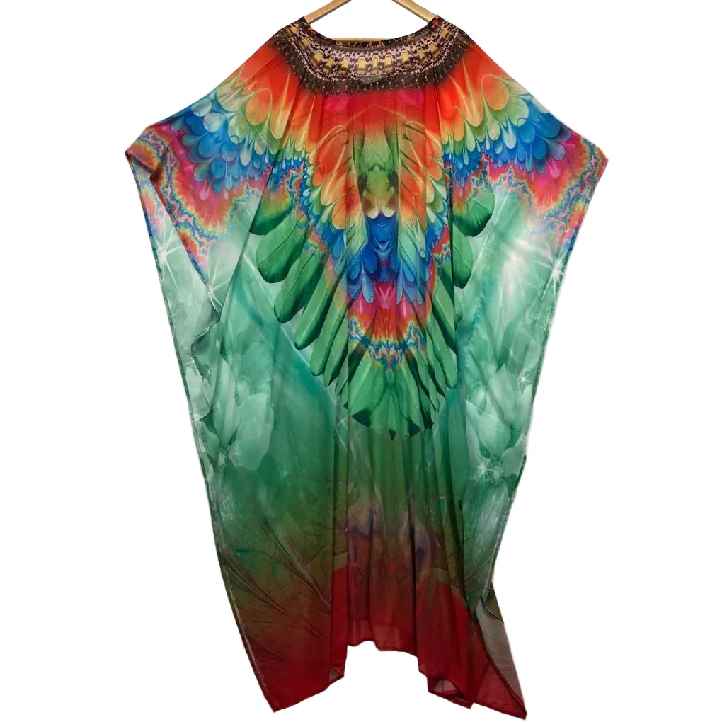 Fong Fong London Multicoloured Print Kaftan - One Size - Image 2