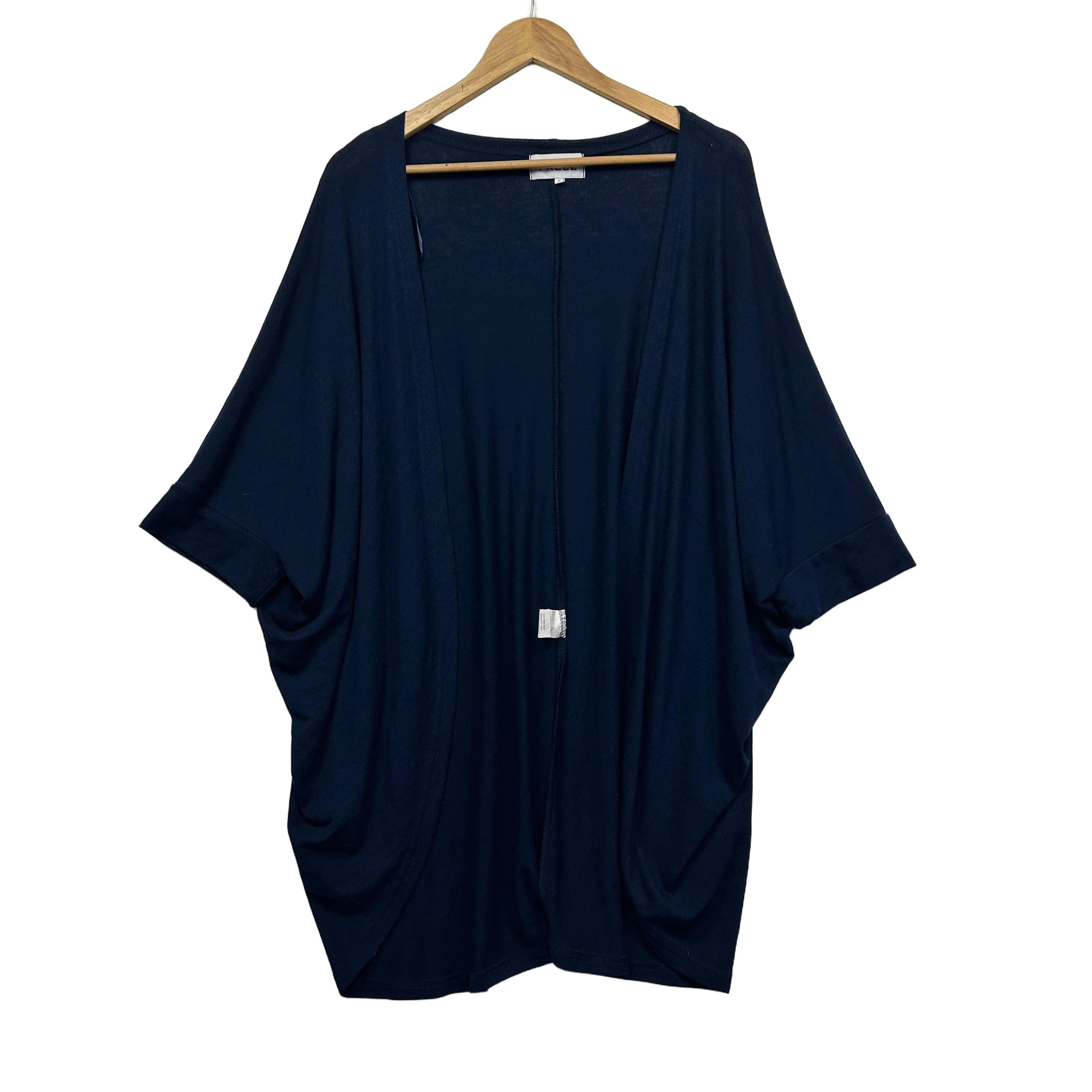 Freez Navy Cotton Shrug Top - Size 24