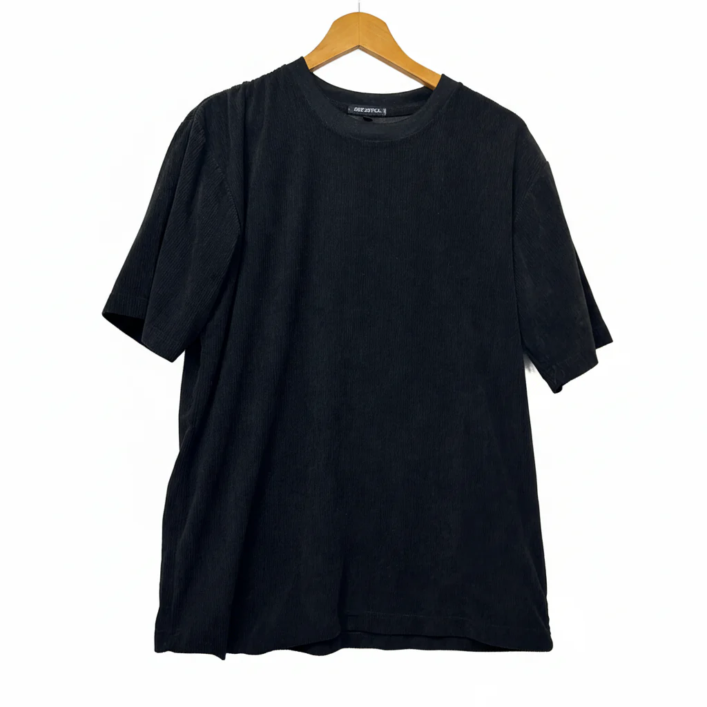 Got Style Black Ribbed Textured Top - Size L