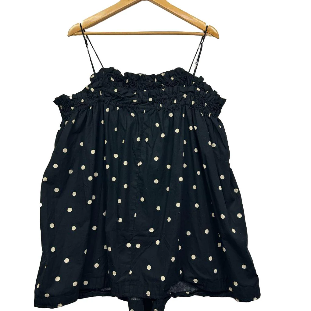 H&M Black Polka Dot Cotton Cami - Size XL